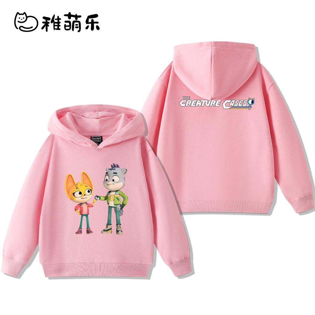"Animal Detective Team" Themed Kids' Hoodie – Fun Cartoon Print, Cute & Versatile – Suitable for Boys & Girls (Autumn/Winter)