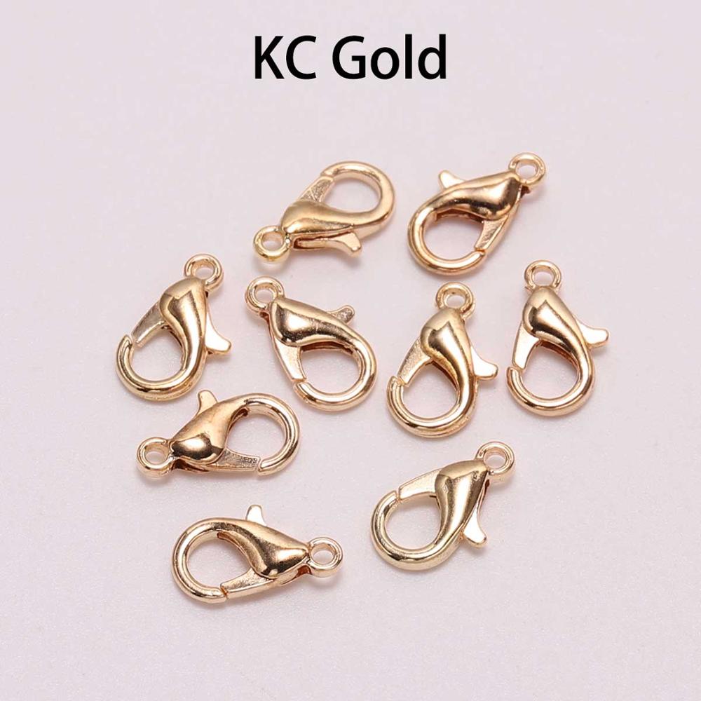 50pcs/lot Gold Lobster Clasp Hooks Connector For DIY Necklace Bracelet Chain Jewelry Making Findings Accessory Supplies
