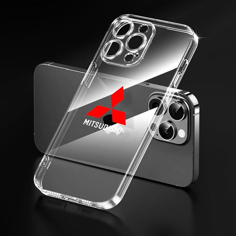 Car Logo Transparent Phone Case For IPhone 11 12 13 14 Pro Max XR X XS SE 7 8 Plus For Mitsubishi Mirage G4 KU8
