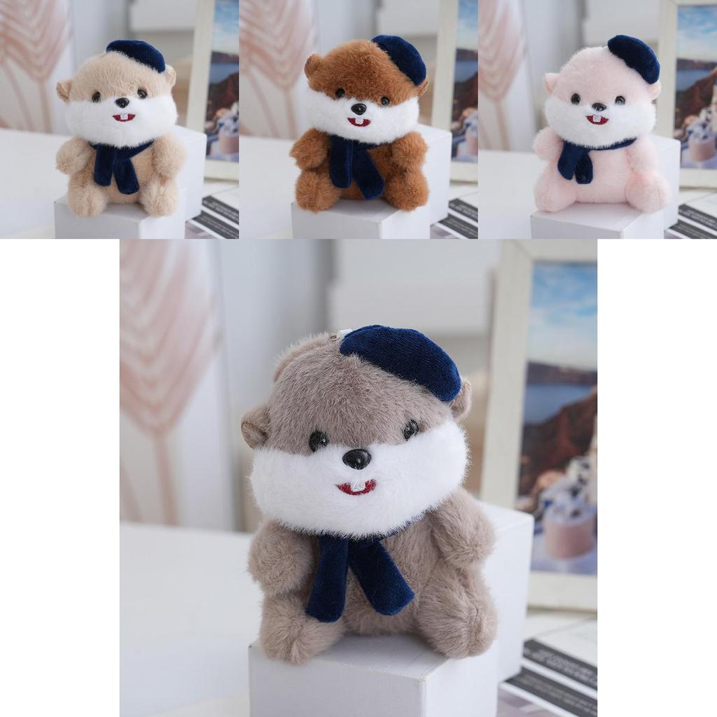 Plush Hamster Keychain With Pp Cotton Filling For Bag Decor And Gift
