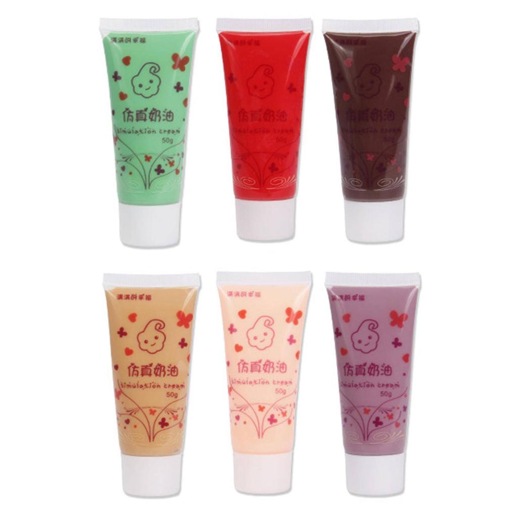 6 Pieces DIY Crafts Cream Glue Fake Whipped Cream Clay Kawaii Cell Phone Mobile Phone Case Decoration