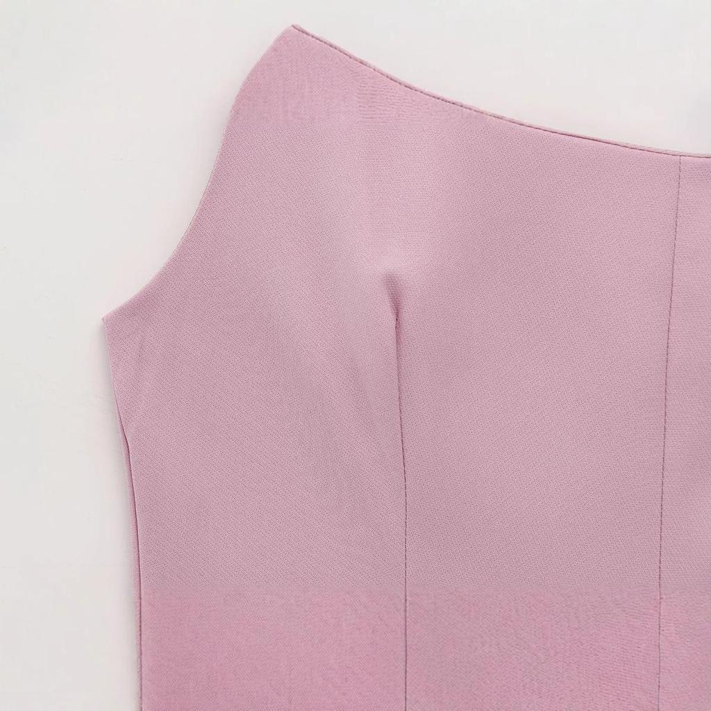 Spring/Summer 2025 European & American Style Women's Sleeveless Wide-Pleated Jumpsuit Dress