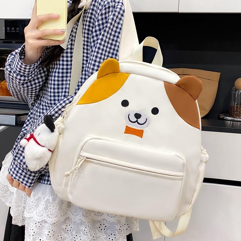 Japanese Cartoon Bear Backpack Casual Versatile Contrasting Doll Schoolbag Large Capacity Soft Girl Simple Travel Backpack