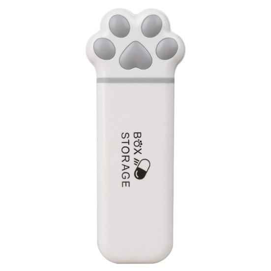 Portable Pill Box, Cute Cat Paw Design, with Sealed Buckle Lid, Moisture-Proof 3 Compartment Pill Organizer, Portable Medicine Holder for Adults And