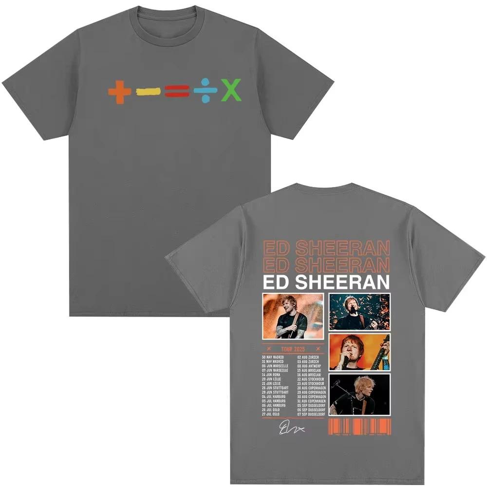 Ed Sheeran Tour 2025 Print T-shirt Men Women Clothing Fashion Hip Hop T Shirts Casual Cotton Short Sleeve T Shirt Top Streetwear