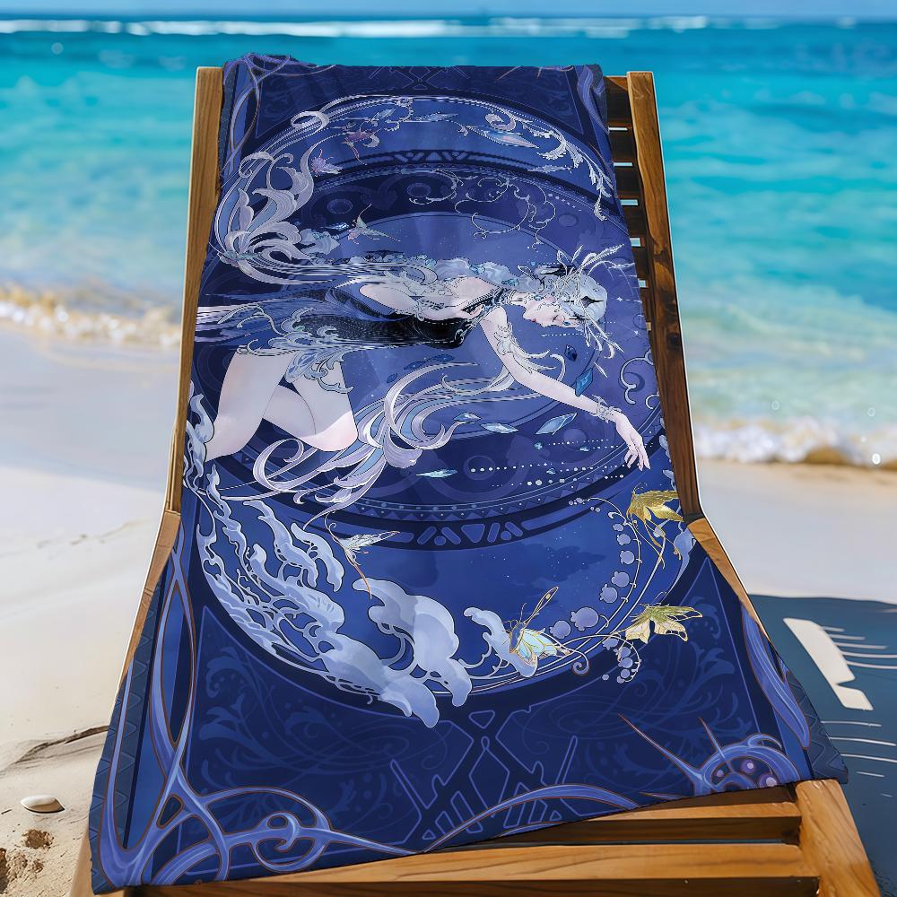 Kunst Alphonse Mucha Ästhetisches Handtuch Sport Schnelltrocknend Reise Campingausrüstung Sandfest Weich Leicht Großes Strandtuch