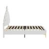 Princess Bed 140x200cm Flat Double Bed Crown-Shaped Soft Upholstery Made of Faux Leather Adjustable LED Ambient Light Strip White