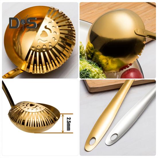 Stainless Steel Skimmer Spoon for Frying Cooking 2 In 1 Slotted Spoon Long Handle Colander Strainer Scoop for Hotpot Pasta Noodles