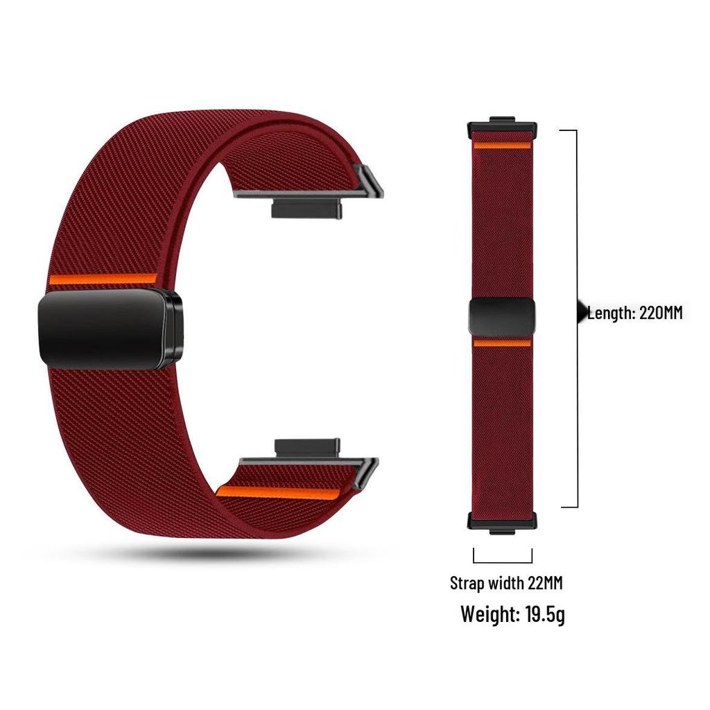 Huawei Fit3/Fit4/Pro Magnetic Buckle Nylon Watch Band with Metal End Links