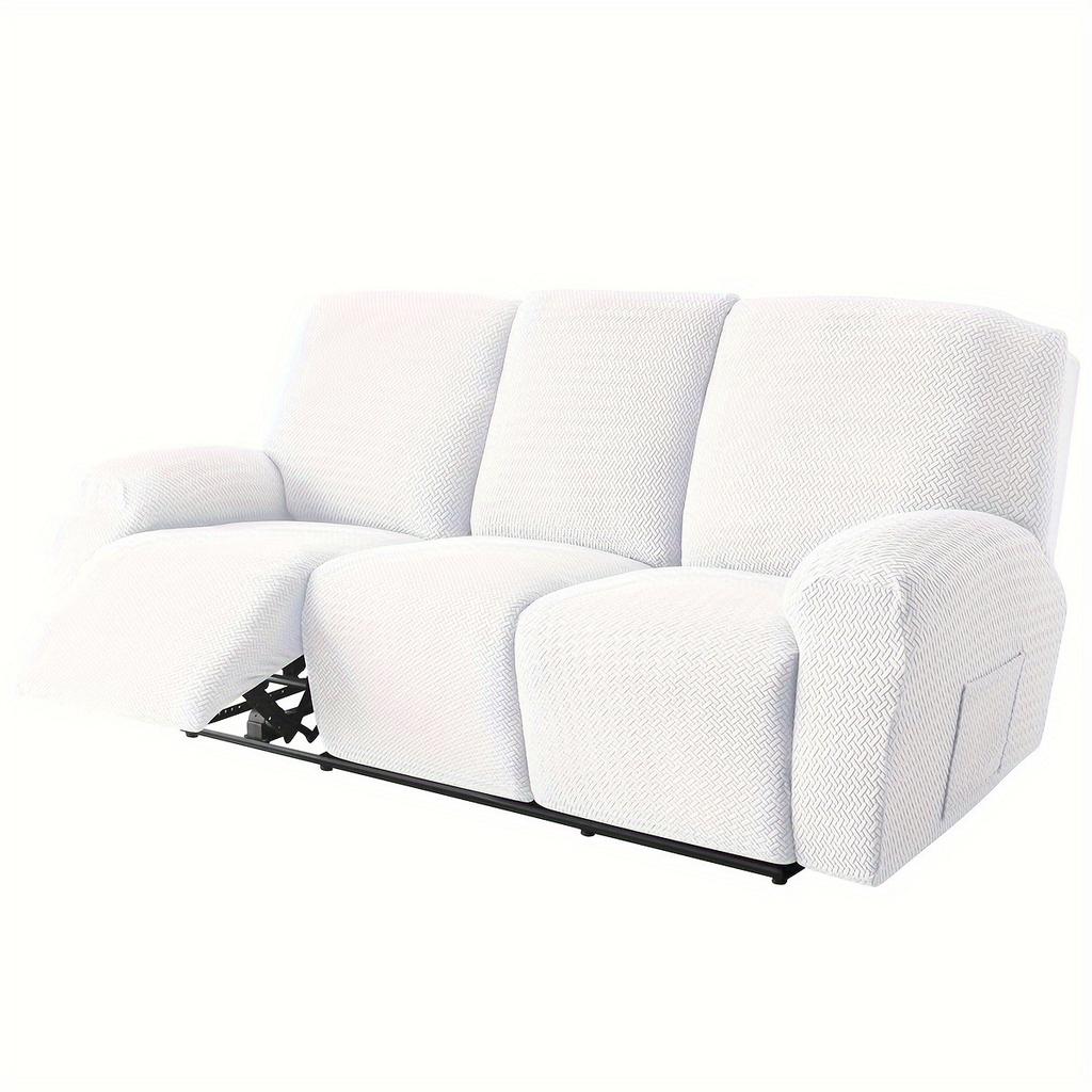 Recliner Sofa Cover Lazy Chair Solid Color Cushion Cover Sofa Cover 1/2/3/4 Seat Texture Stretch Sofa