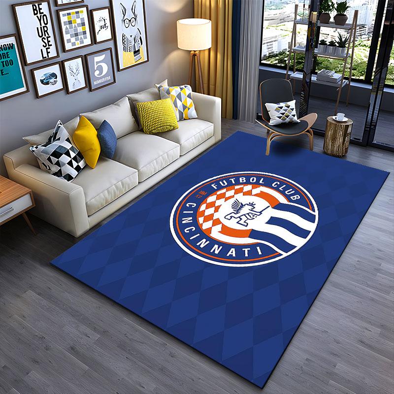 Futbol Club Cincinnati Logo Rug suitable as a non-slip mat for the living room or bedroom sofa