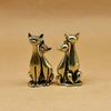Brass Office Desktop Ornaments Couple Cat Desktop Bronze Sculpture Cat Decorative Figurines  Gift