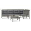 Vidaxl 6-Cz. Garden Lounge Set, Cushions, Grey, Rattan PE