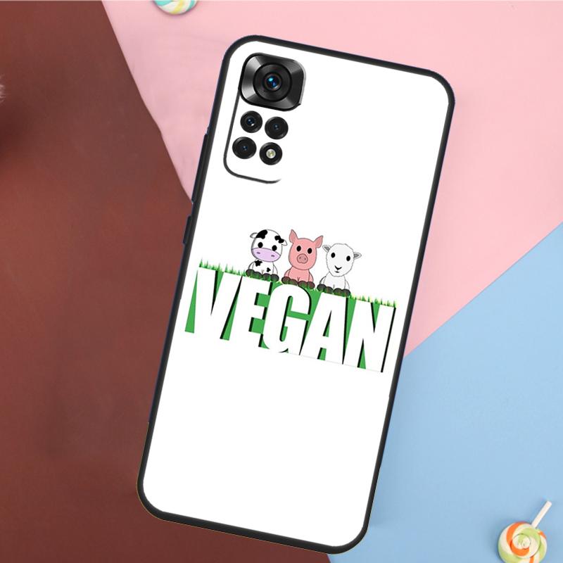 Vegan Pattern Cover For Xiaomi Redmi Note 14 13 Pro 12 11 9 10 9S 10S 11S 12S Redmi 14C 10C 12C 13C Case
