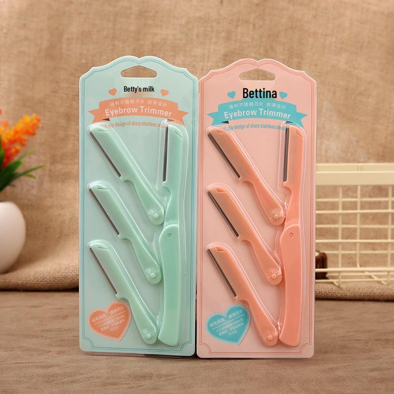 Bettina 3-Piece Portable Stainless Steel Eyebrow Razor Kit