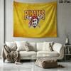 Pittsburgh Pirates Logo Wall Tapestry Aesthetic Wall Hanging Printed Fabric Blanket Decorative Tapestries for Bedroom Living Room Home Decor