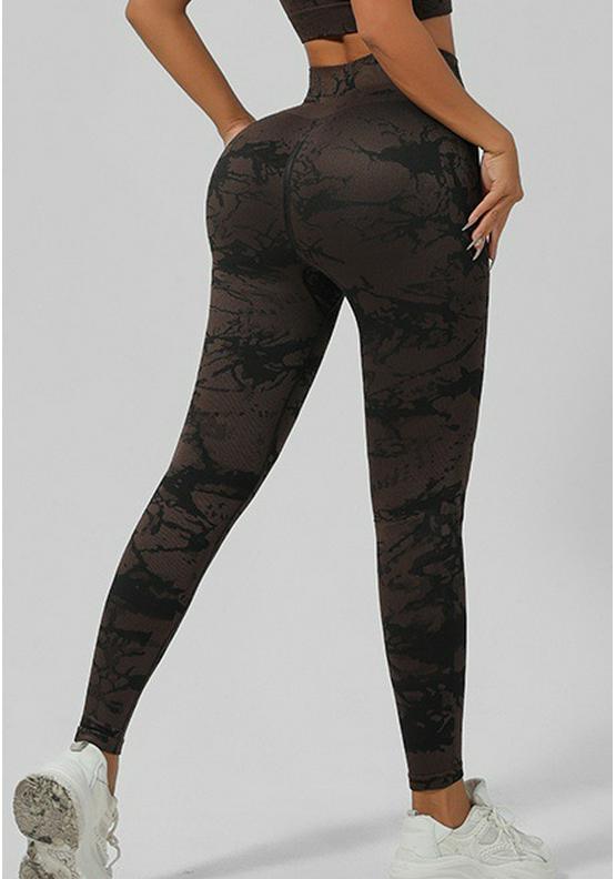 Seamless Tie-Dye Yoga Set: Beautiful Back Sports Bra & High-Waist Peach-Lifting Leggings for Women