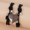 2 Stück Romantisches Elektrokardiogramm Herz Anhänger Partner Armband Für Liebhaber Frauen Männer Magnetische Kaninchen Armbänder Party Schmuck Geschenke
