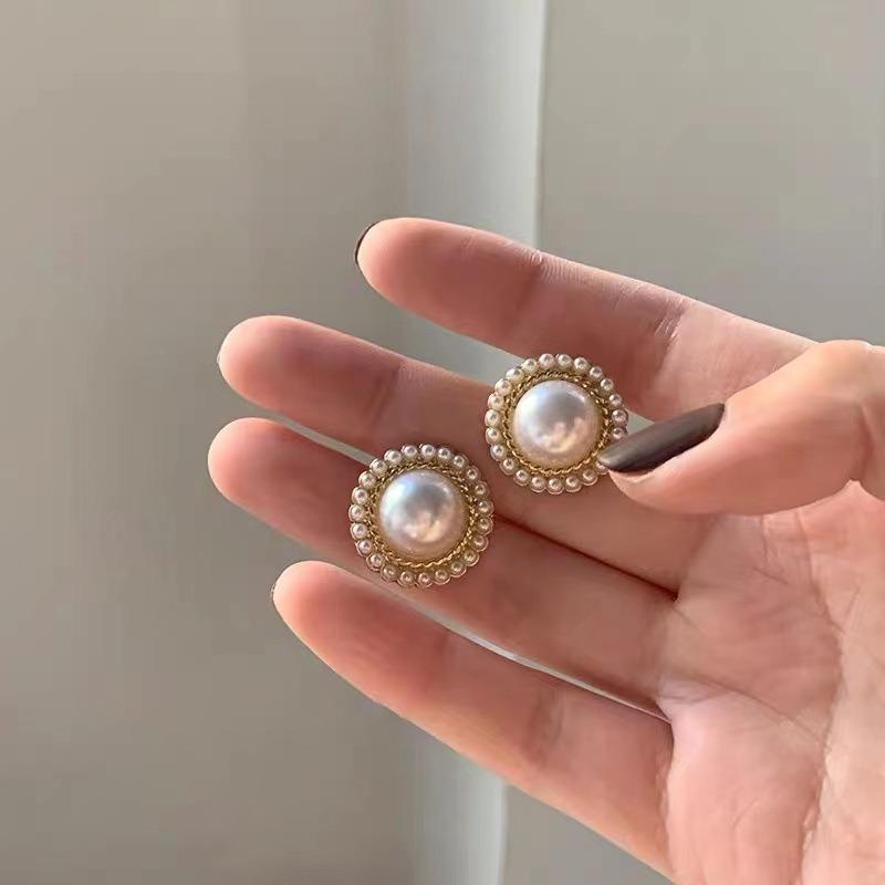 Retro pearl earrings stud earrings femininity stud earrings