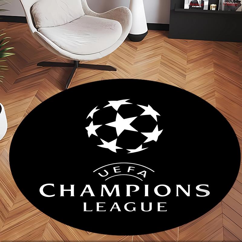 Uefa Champions (1) Round Office Rug Decorative Floor Rug for Office Bedroom Living Room and Home Space