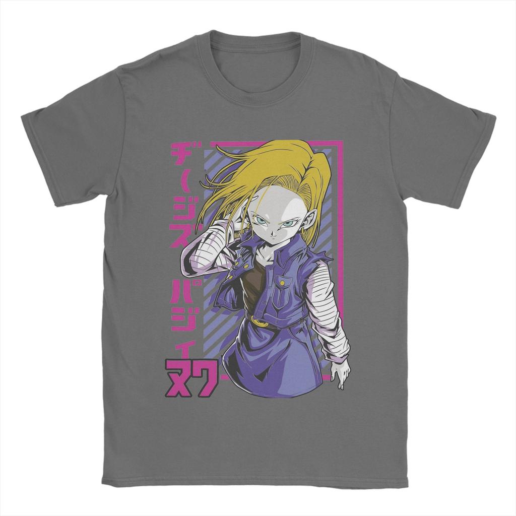 Android 18 D-Dragon Ball Z T Shirts 100% Cotton Fashion T-Shirts Crewneck Anime Tees Short Sleeve Clothing Classic Unisex