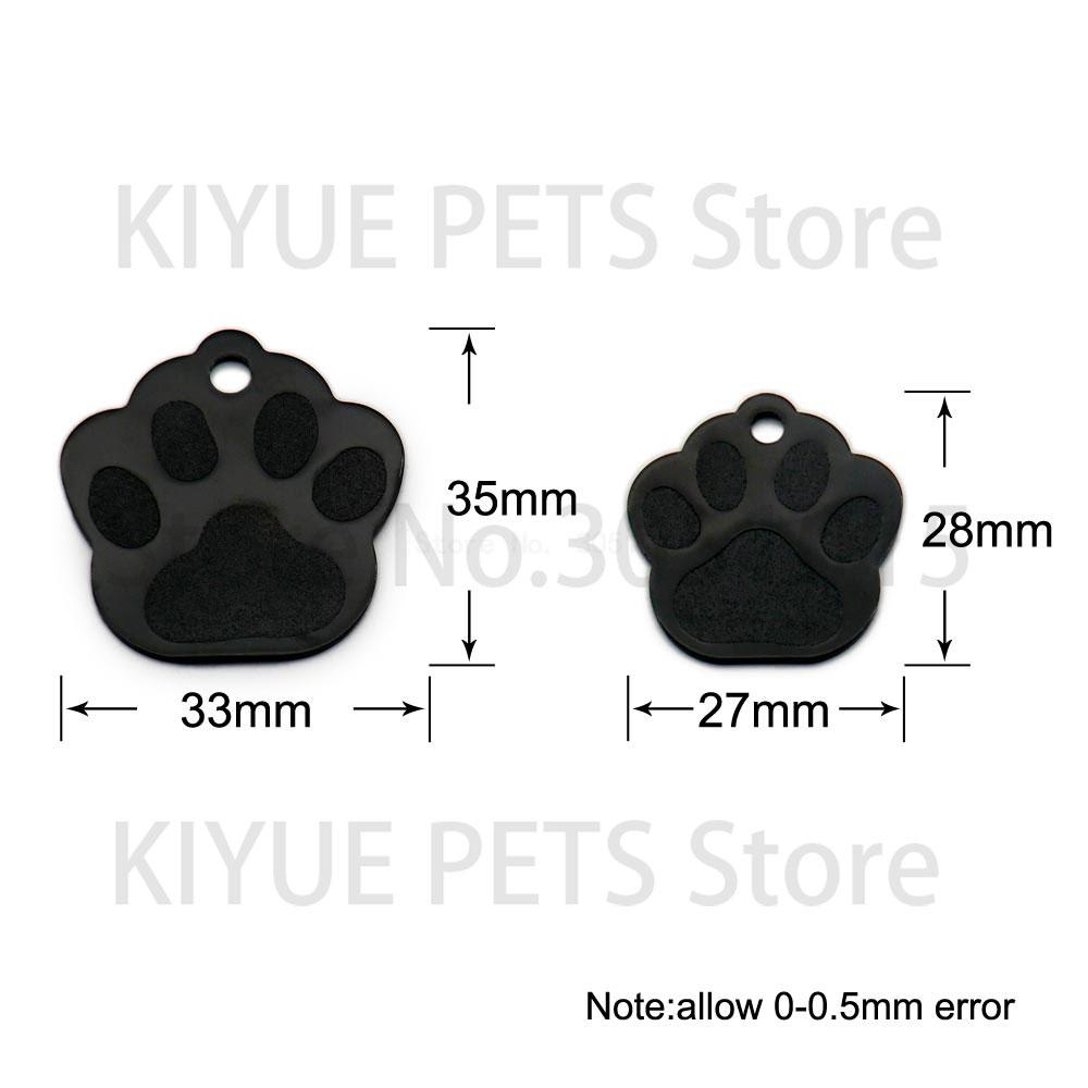 20Pcs PAW Shape 3D Exquisite Personalized Pet Dog ID Tags Custom Engraved Name Phone No. Cat For Dog Pet Accessories
