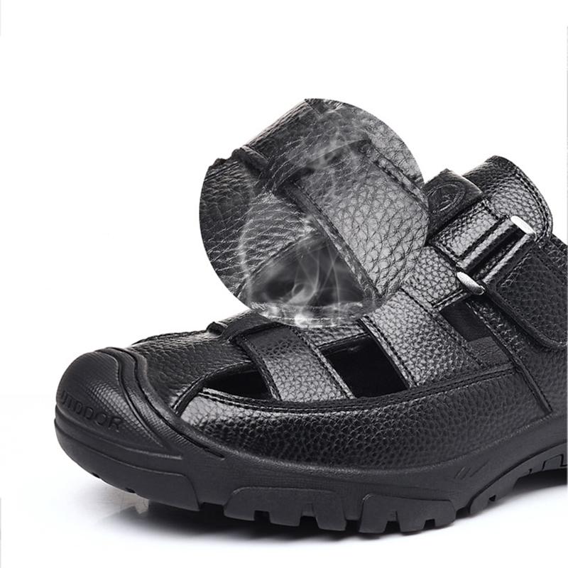 Leder Herren Sandalen Sommer Schuhe 2024 Neu Übergröße Herren Sandalen Mode Lässig Outdoor Strand Badeschuhe Atmungsaktiv Watschuhe