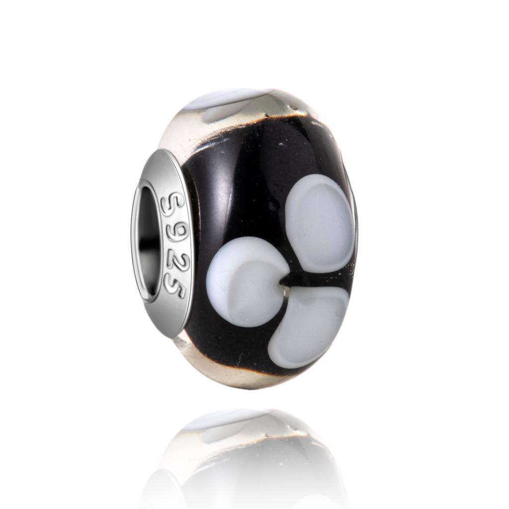 Murano Glas Serie Kupfer Weiß Herzförmiger Anhänger Passend für Armband Damen Exquisite Schmuckaccessoires Geschenke