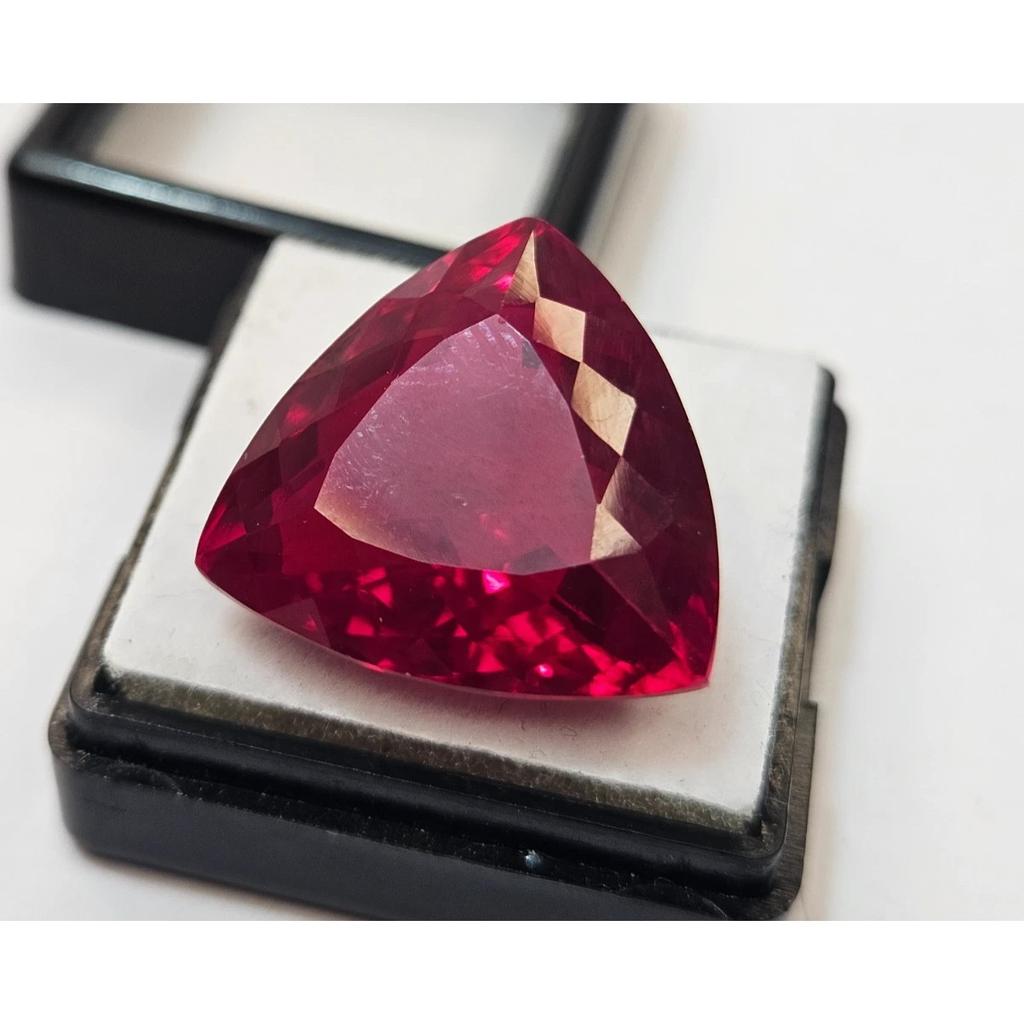 Certified Ruby Red Trillion Cut 30 Ct Top Quality Loose Gemstone