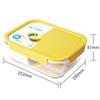 Heat-Resistant Glass Food Container, Microwave-Safe Storage Box, Sealed Refrigerator Lunch Box, LNG527Y_2L