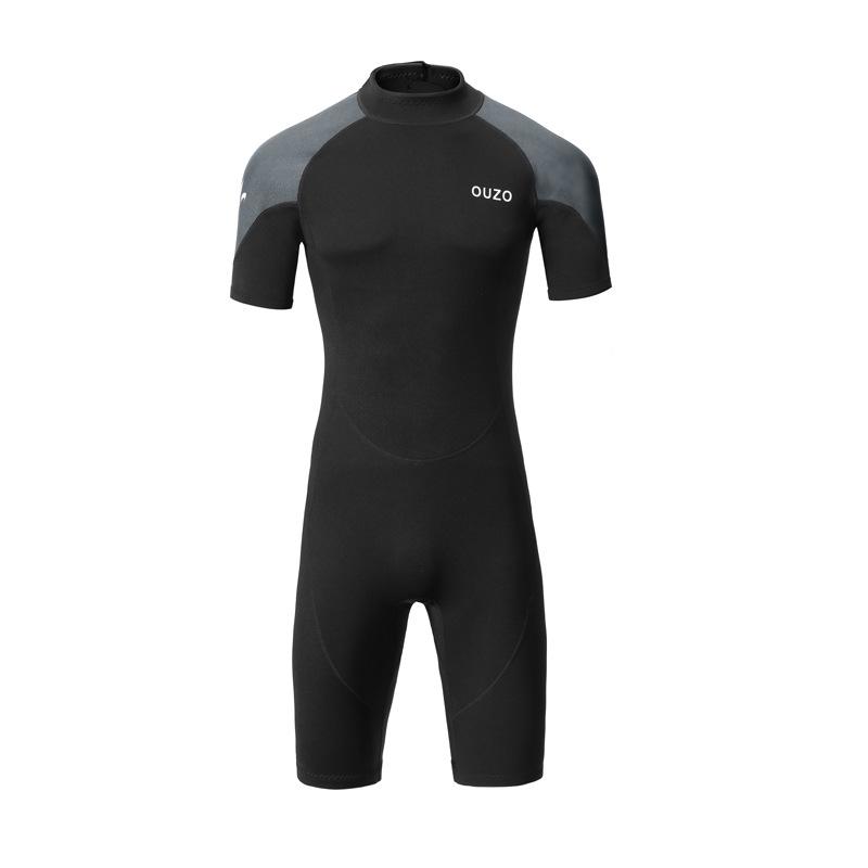 Men's 1.5mm Short Sleeve Wetsuit for Diving, Surfing, and Winter Swimming - Full Body Sun and Jellyfish Protection