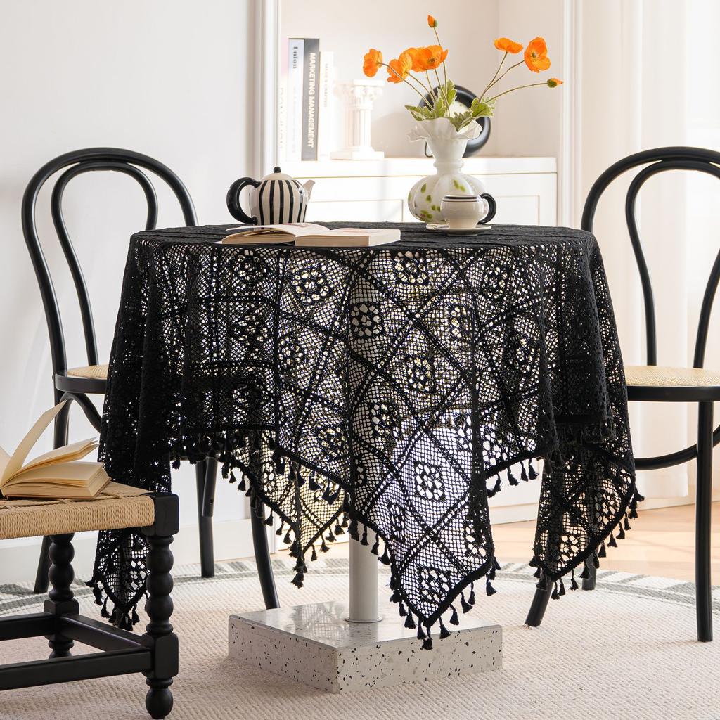 Lace Table Cloth Fabric French Hollow White Coffee Table Cloth Tablecloth Rectangular Round Table Photo Picnic Cloth Cover Cloth