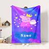 Custom Name Peppa Fairy Flannel Blanket Throw Blanket Soft Warm Sofa Bed home Decor Unique Gift