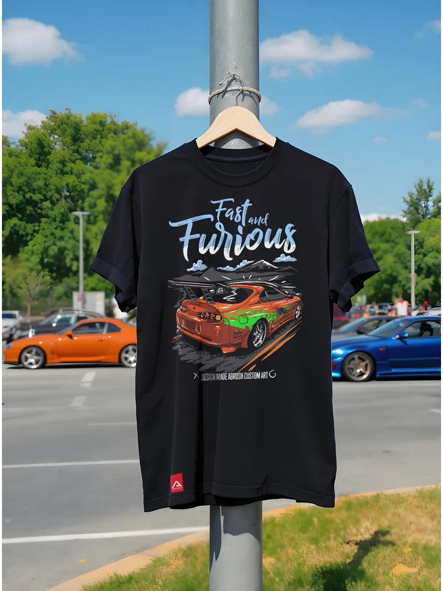Black t-shirt with mask print, street style, double-sided design 2XL