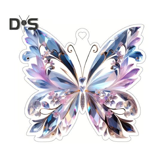 

Акриловая красочная бабочка подвесное украшение для дома в помещении рождественская елка зеркало заднего вида автомобиля 2D плоская бабочка украшение подвеска