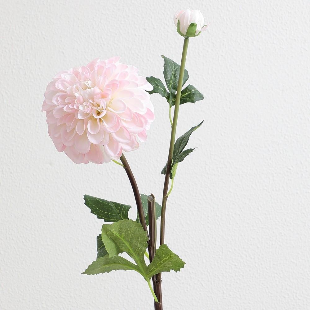 Pink Artificial Dahlia Flowers 2 Heads Artificial Faux Plants  Home Decoration