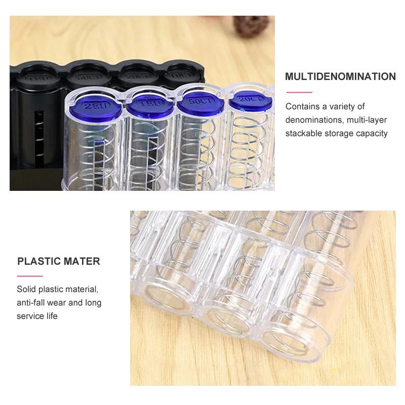 Transparent Plastic Coin Storage Box, European Coin Dispenser, High-Quality Coin Storage Box, Coin Storage Box, Money Box
