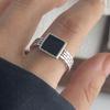Xiaomi 925 Sterling Silver Rings for Women Couple Minimalist Handmade Simple Black Stone Ring Fine Jewelry Gift Prevent Allergy