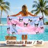 Custom Text Beach Towel, Soft Absorbent Swimming Multi-use TowelKuromi