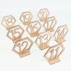 10pcs Wooden Table Number Sign Hexagon Place Card Rustic Wedding Desktop Decor Engagement Seat Number Signs Event Party Supplies