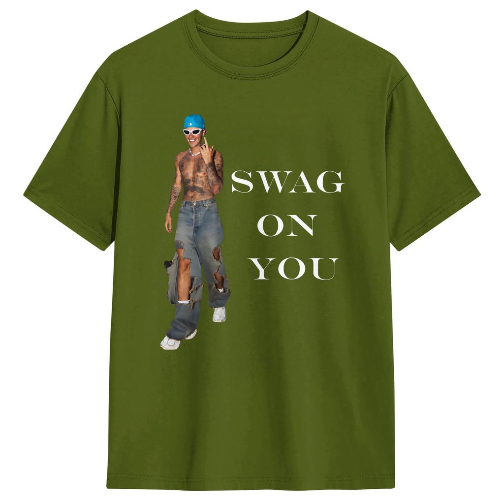 Unisexs JJustins BBiebers SWAG on U TShirts Cotton Clothes Summer Casual Short Sleeve T Shirt Crew Neck Trending Casual Tshirt