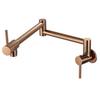 Solid Stainless Steel Wall-Mounted Kitchen Sink Faucet Dual Handle Pot Filler Single Hole Ceramic Valve Core for Hotels