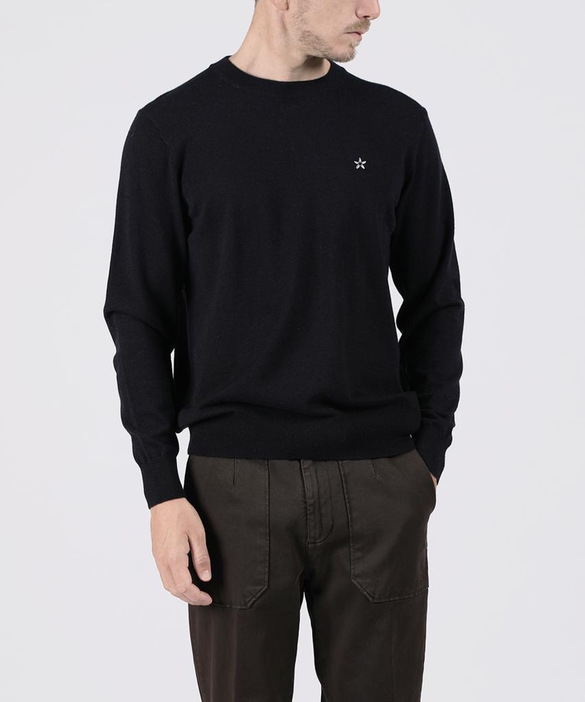 PANICALE Navy Wool Blend Crew Knit