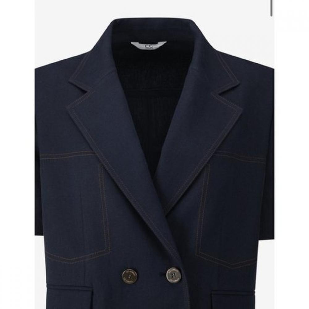 Cc Collect Half Sleeve Color Stitched Crop Jacket C262msf135