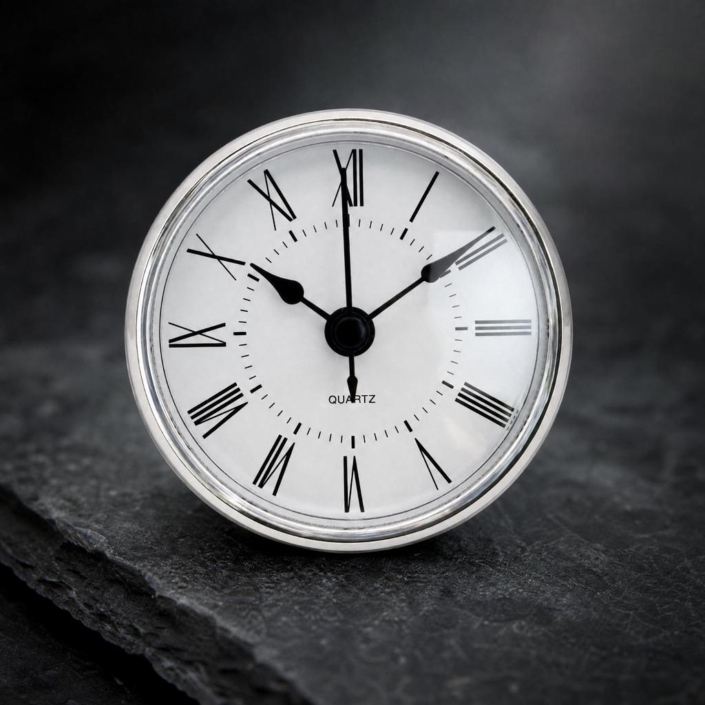 Clock Insert Compact Round Quartz for Minimalist Interiors