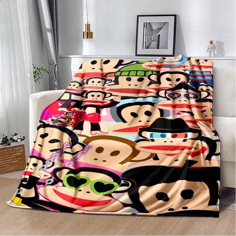 P-Paul Frank-k Flannel Portable Blanket for Children's Picnic in Living Room Bedroom Sofa Bed Ideal Birthday Gift