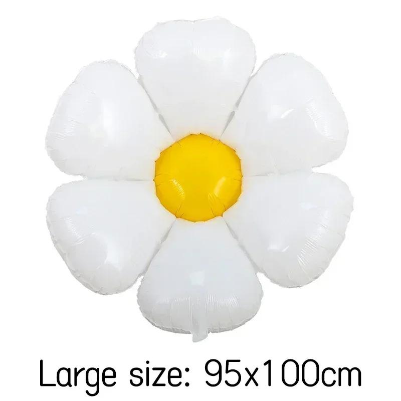 Large Daisy Foil Balloons White Sunflower Inflatable Balloon Baby Shower Wedding Party Decoration Supplies Globos Kids Gifts Toy