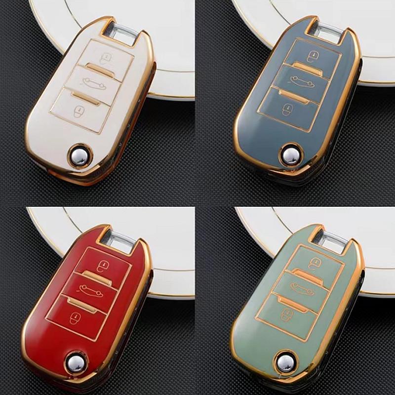 TPU Car Remote Key Case Cover Shell For Peugeot 208 107 206 306 307 308 2008 3008 4008 5008 RCZ Citroen C1 C2 C3 C4 C5 CACTUS C8
