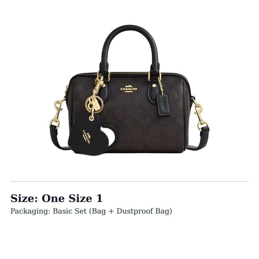 COACH Rowan Coated Canvas Shoulder Bag, Crossbody Bag, Handbag Small Women's Walnut CCL59-IMXAQ