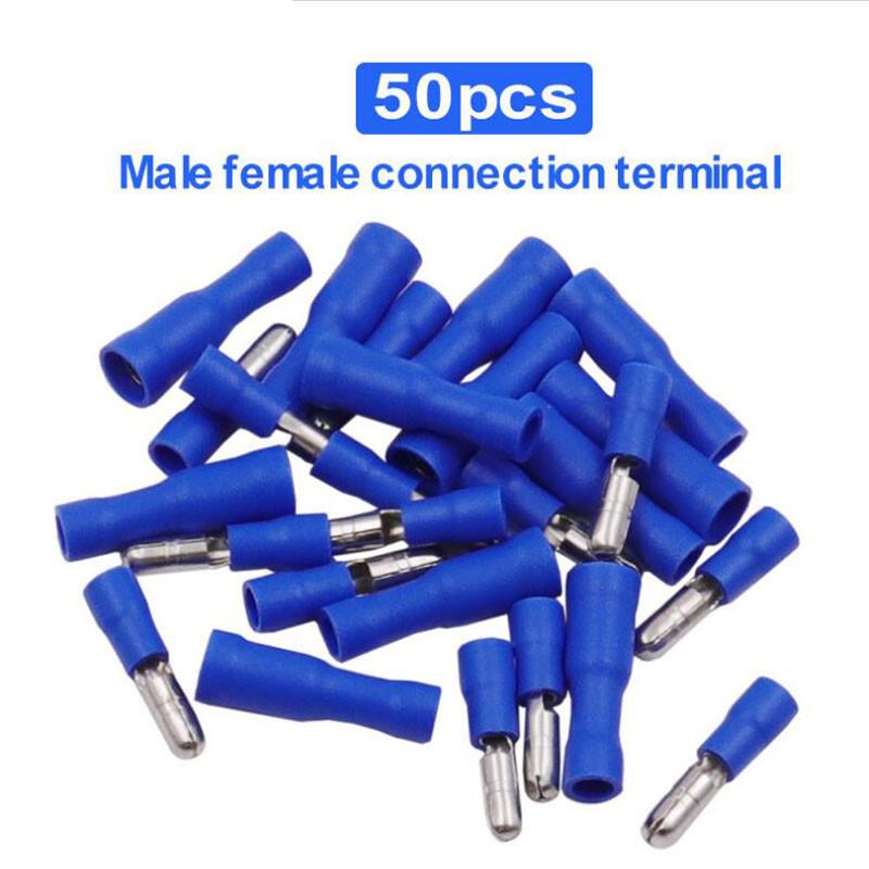 100PCS R Bullet Type Insulated Connecto Female / Male Wire Connectors Butt Crimping Terminal